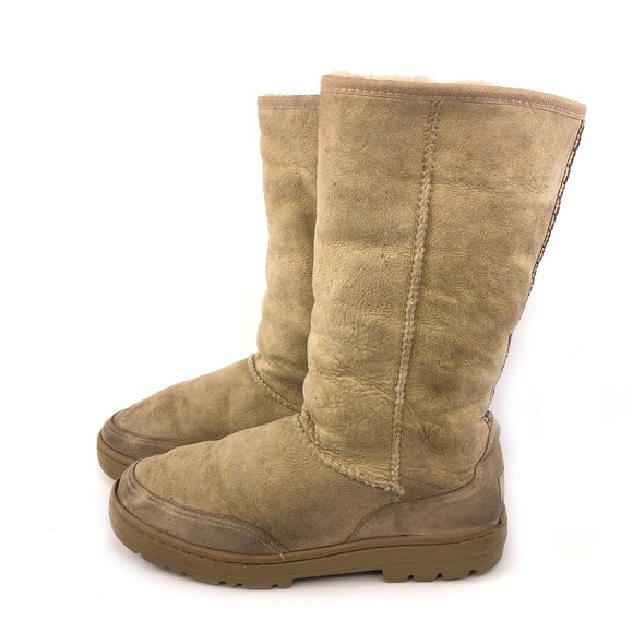 UGG Ultra Tall Tasman Braid Sheepskin Winter Boots W9 - Picture 2 of 13